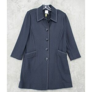 Cabi Blazer Womens Medium Carriage Jacket Navy Polka Dot Ponte Knit Office Navy